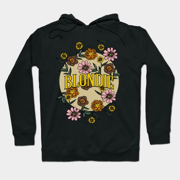 Blondie Name Personalized Flower Retro Floral 80s 90s Name Style Hoodie by Ancientdistant